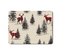 Buffalo Tapis de séchage à vaisselle pour comptoir de cuisine, tapis d'égouttoir à vaisselle en caoutchouc absorbant rouge et noir, tapis de séchage d'hiver en cuir synthétique pour protection de bar