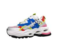 Buffalo Triplet Hollow Chaussures à lacets pour femme Blanc Loisirs, Blanc/bleu/rose, 38 EU