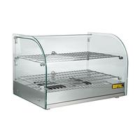 Buffalo Vitrine Chauffante de Comptoir 554mm - Étagères Incluses, Température Réglable, Façade en Verre CK916
