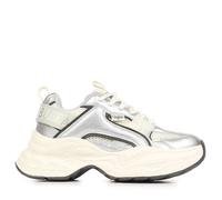 BUFFALO Baskets basses 'Yuno One' noir / argent / blanc cassé, Taille 39