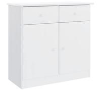 Buffet(1 pc), Commode, Vaisselier, Meuble Rangement, ALTA blanc 77x35x73 cm bois massif de pin B7148