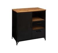 Atmosphera - Buffet 1 Porte Cierna Noir - métal et Bois