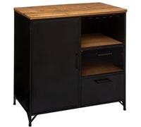 Atmosphera - Buffet 1 Porte Cierna Noir - métal et Bois