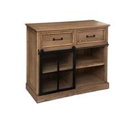 Atmosphera Buffet Danik – 1 porte et 2 tiroirs – Bois/verre