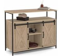 Buffet 100 cm QUEBEC 2 portes grange coulissantes design industriel Bois G