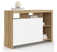 IDMarket - Buffet 110 cm Malo Bois et Portes Blanches