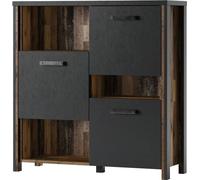 Buffet 110cm collection WINDSOR. Couleur gris anthracite et chêne foncé.