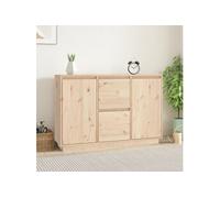 Vidaxl Buffet 111x34x75 Cm Bois Massif De Pin Marron