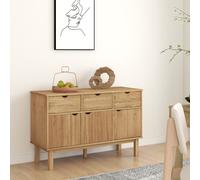 Buffet 114x43x73,5 cm Bois Massif de Pin Armoire Rangement Organisateur vidaXL
