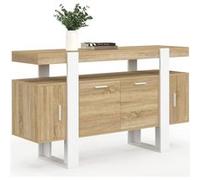 IDMarket Buffet PHOENIX 140 cm 4 portes bois et blanc