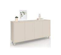 Buffet 160 cm BERTILLE 4 portes bois coloris beige