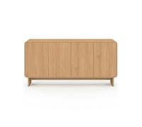 Buffet 160 cm CAPUCINE XXL 4 portes façon hêtre design arrondi