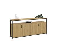 IDMarket - Buffet 160 cm Detroit 4 Portes Bois et Noir Design Industriel