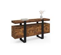 IDMarket - Buffet Phoenix XXL - 160 cm, 4 portes, bois effet vieilli et noir