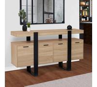Buffet 160 cm PHOENIX XXL 4 portes bois et noir