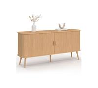 IDMarket - Buffet 160 cm Romie XXL Effet Lattes 2 Portes coulissantes