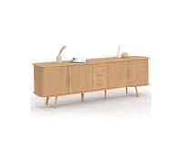 IDMarket - Buffet 180 cm Juliette XXL Effet Lattes tasseau Bois