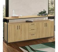 IDMarket - Buffet 180 cm Detroit XXL 4 Portes et tiroirs Design Industriel