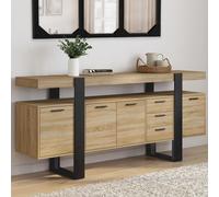 Buffet 180 cm phoenix xxl 4 portes et 3 tiroirs bois et noir