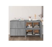 Vidaxl Buffets 2 Pcs Sonoma Gris 70x41x75 Cm Aggloméré Gris