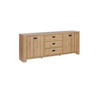AltoBuy Buffet 2 Porte 3 tiroirs Aspect Bois Finition Castel Oak - Anatole