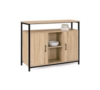 IDMarket - Buffet 100 cm Detroit 2 Portes avec étagères Design Industriel (Compose ref 15343)