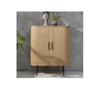 Buffet 2 portes 100x40x118 cm plaqué chêne naturel et noir - SKYRA