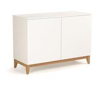 Buffet 2 Portes "Blanco" 120cm Blanc & Chêne