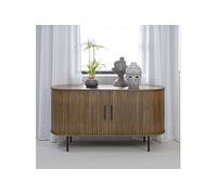Buffet 2 portes 140x45x76 cm plaqué chêne marron - SKYRA