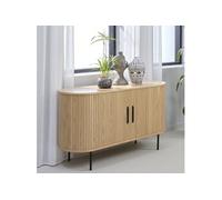 Buffet 2 portes 140x45x76 cm plaqué chêne naturel - SKYRA