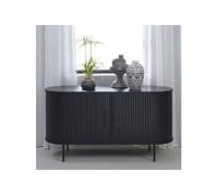 Buffet 2 portes 140x45x76 cm plaqué chêne noir - SKYRA