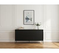Buffet 2 portes 166 cm LENARA avec tasseaux et LED noir BOBOCHIC Noir
