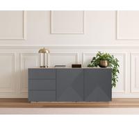 Buffet 2 portes 167 cm ALICE gris foncé BOBOCHIC Gris foncé