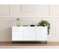 Buffet 2 portes 167 cm ALICE pieds en métal blanc BOBOCHIC Blanc
