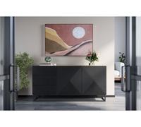 Buffet 2 portes 167 cm ALICE pieds en métal chêne et noir BOBOCHIC Chêne et noir
