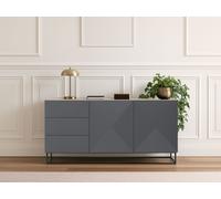 Buffet 2 portes 167 cm ALICE pieds en métal gris foncé BOBOCHIC Gris foncé