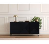 Buffet 2 portes 167 cm ALICE pieds en métal noir BOBOCHIC Noir