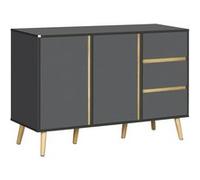 HOMCOM Buffet Bas Meuble de Rangement sur Pieds Style scandinave - 2 Portes 3 tiroirs - 120 x 40 x 80 cm - Gris Anthracite