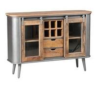 Buffet 2 Portes 2 Tiroirs Bois et Acier Patiné - PALISSO - ALTOBUY Bois G