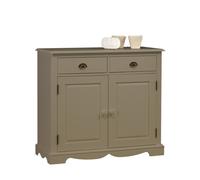 Buffet 2 Portes 2 Tiroirs Gris Taupe 2 Niches Style Anglais L 101 H 90 P 42 cm - L 101 x l 42 x H 90 cm