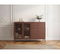 Buffet 2 portes 3 tiroirs 140 cm CLARA métal édition limitée bordeaux BOBOCHIC Bordeaux