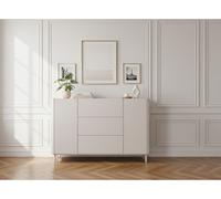 Buffet 2 portes 3 tiroirs 150 cm ANYRA pieds en bois massif beige BOBOCHIC Beige