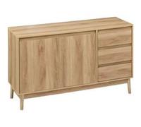 Paris Prix - Buffet bas "Abana" - Design - 120 cm - Naturel - 2 portes, 3 tiroirs