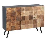 AltoBuy FULBERT - Buffet 2 Portes 3 Tiroirs Acier et Bois Massif