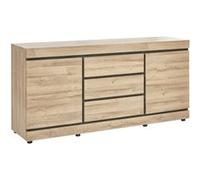 Buffet 2 Portes 3 Tiroirs Aspect Bois - MASSIRE - ALTOBUY Marron G