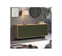 Trendteam Buffet bas SENTRA 2 portes 3 tiroirs Vert foncé 124 x 40 x 136 cm