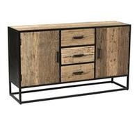Buffet 2 portes 3 tiroirs en teck recy t métal laqué noir - TANETOA - ALTOBUY