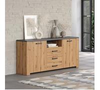 Buffet 2 Portes, 3 Tiroirs Et 1 Niche - L180 Cm Marron