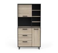 Buffet 2 portes, 3 tiroirs et 4 niches H179,5 cm - ROMA Calicosy