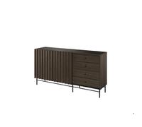 Buffet 2 portes 4 tiroirs bois foncé 165 cm - CARENNE
